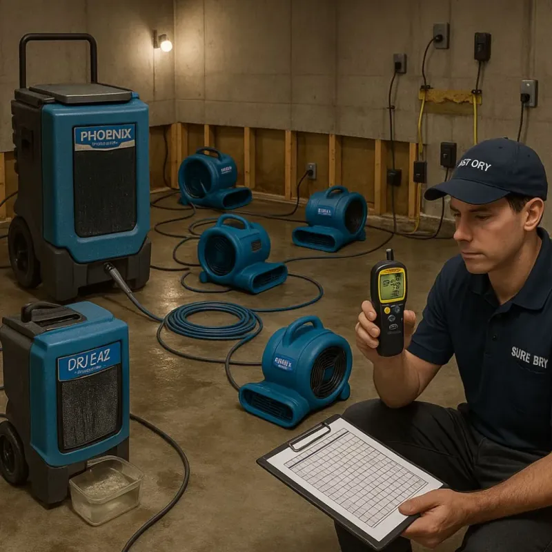 Structural Drying and Dehumidification process in Tybee Island, GA